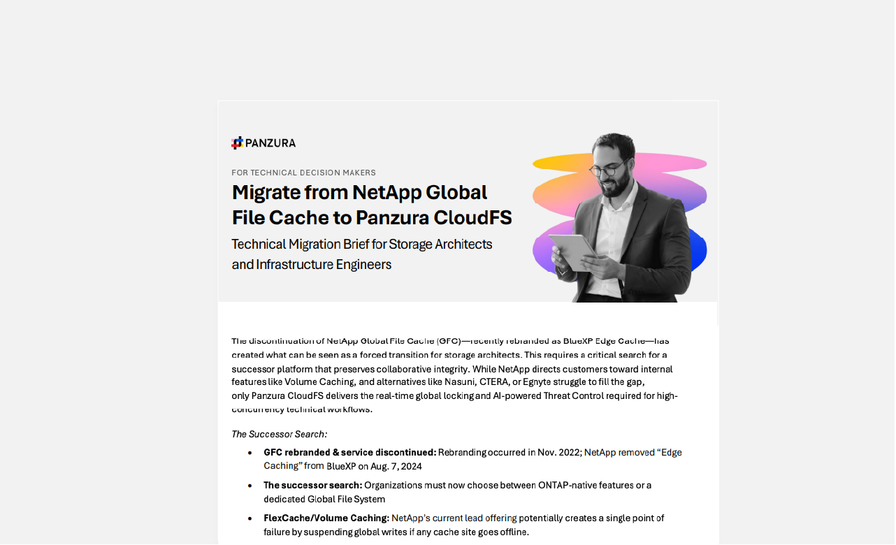 Migrate from NetApp Global File Cache to Panzura CloudFS