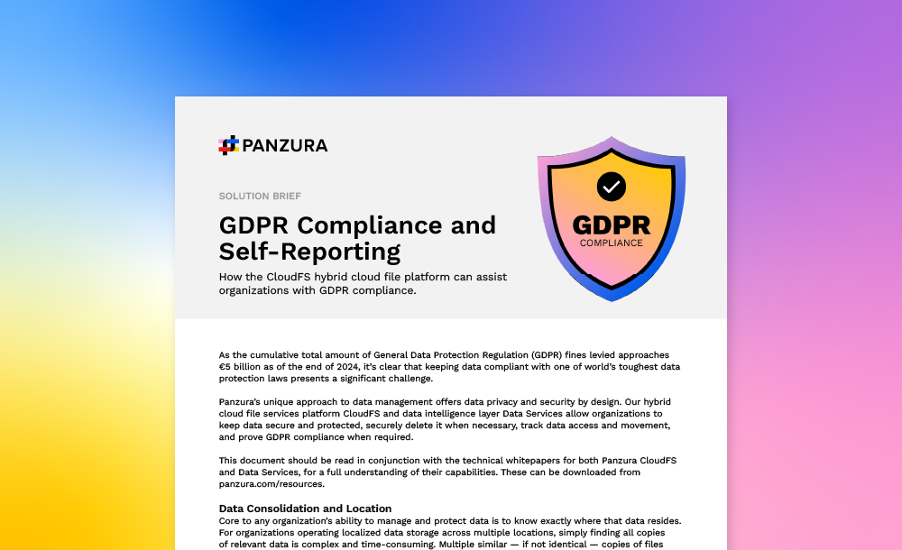 GDPR compliance and self-reporting - Panzura