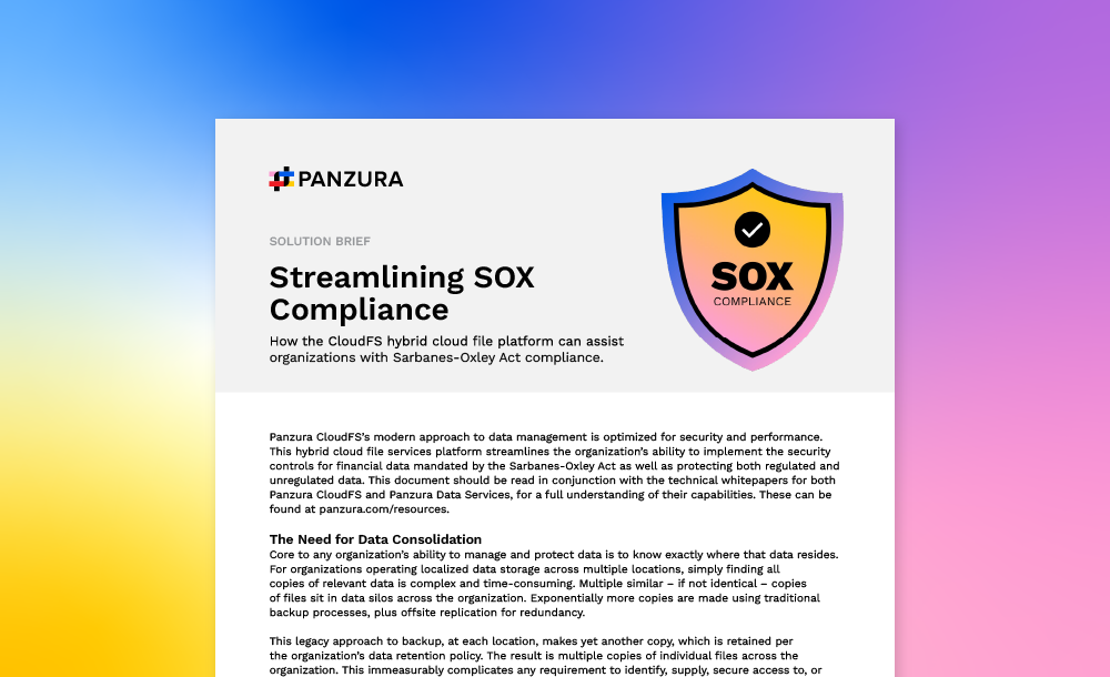 Panzura solution brief | SOX Compliance