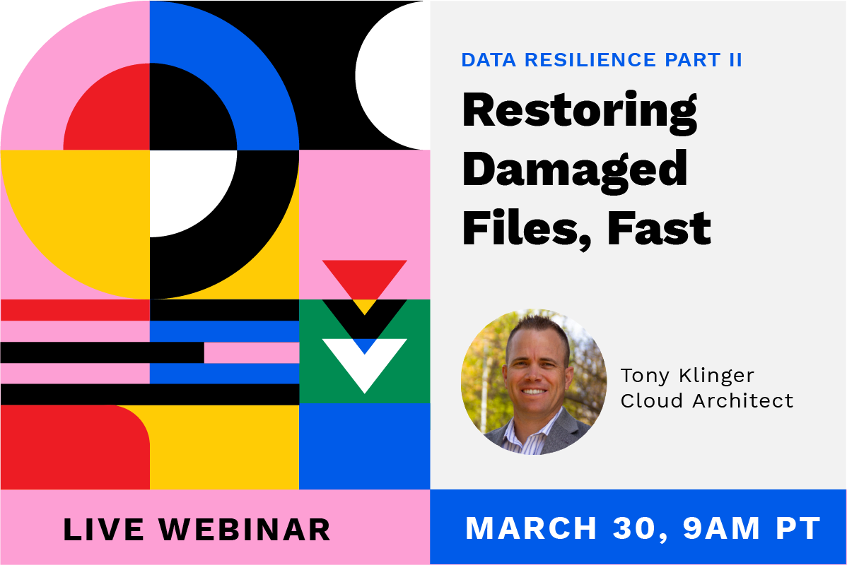 Live webinar: data resilience - restoring damaged files, fast