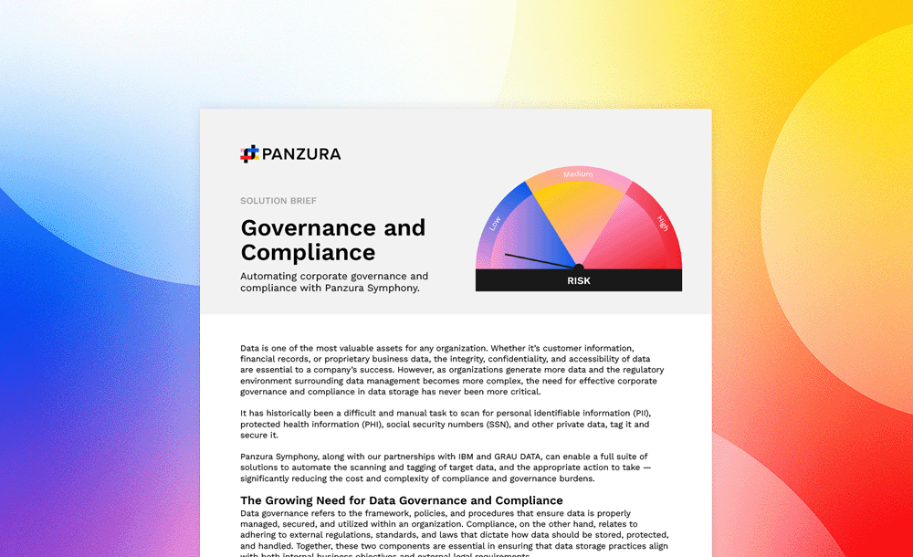 Automating corporate governance and compliance with Panzura Symphony.