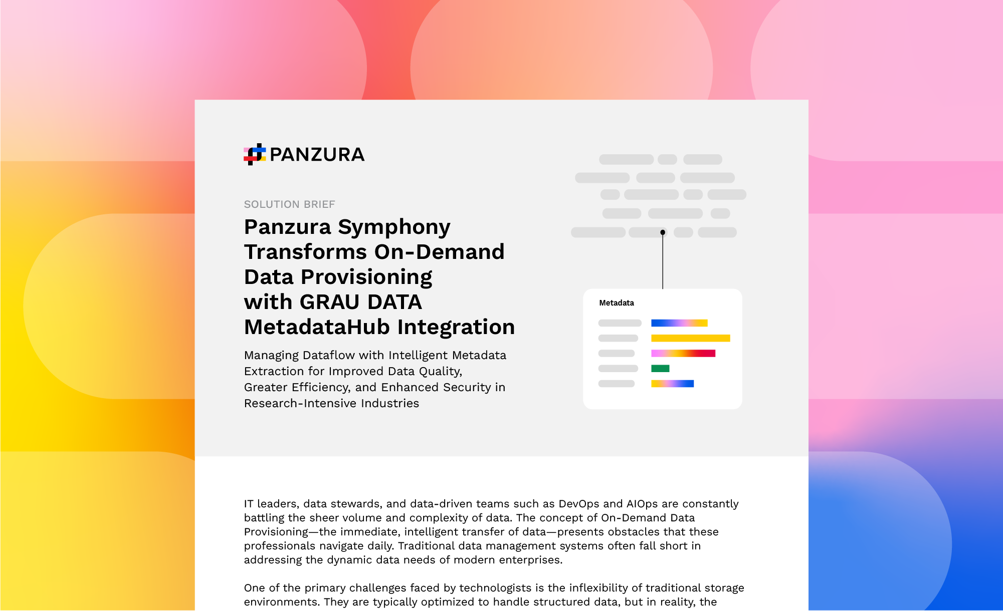 Panzura Symphony Transforms On-Demand Data Provisioning with GRAU DATA MetadataHub Integration