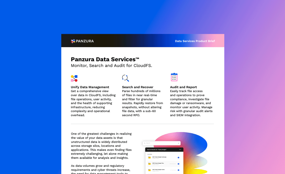 Panzura Data Services product brief